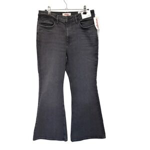 Wrangler High Rise Fierce Flare Jeans Faded Black Stretch Denim Size 8/29x30 NWT